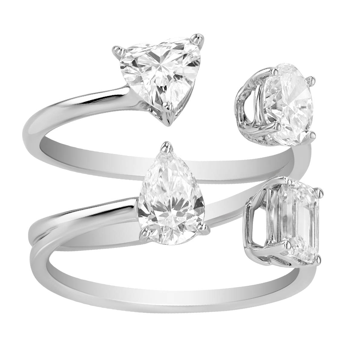Zydo Hope Multi Shape Diamond Hug Ring in White Gold OL52569394