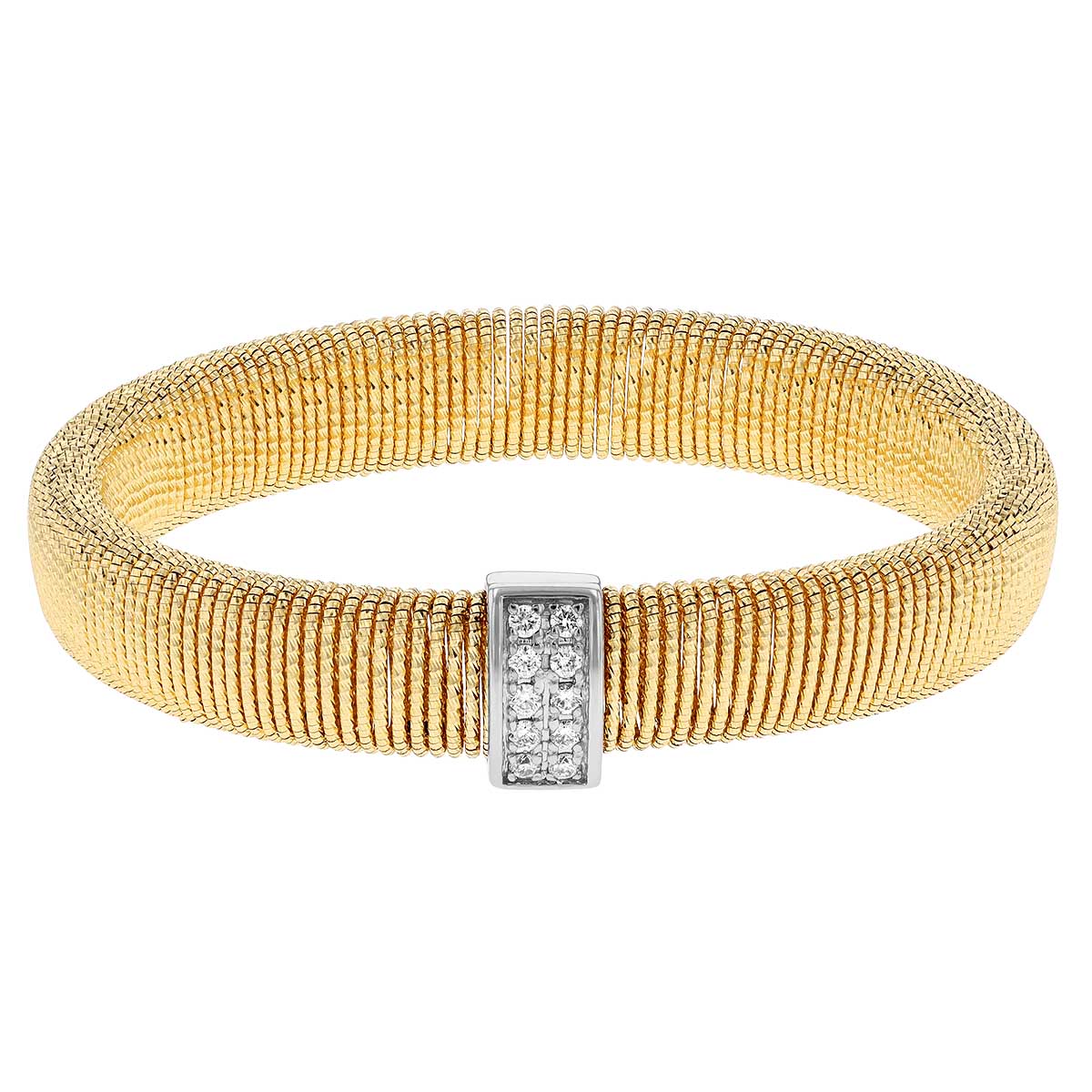 Frederic Sage Diamond Coil Stretch Bracelet in Yellow Gold