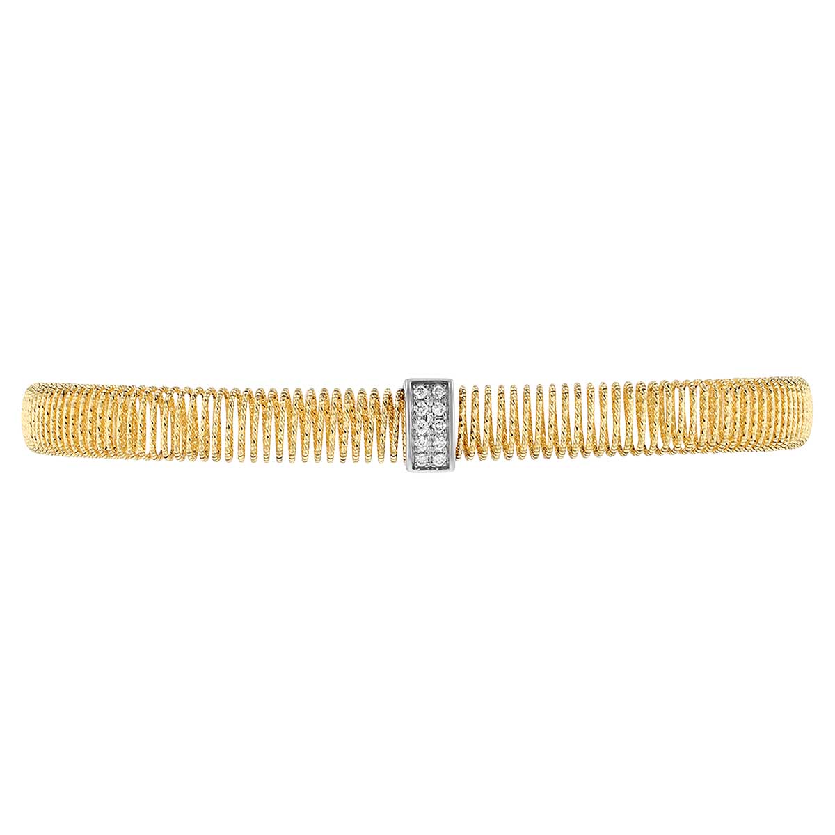 Frederic Sage Diamond Coil Stretch Bracelet in Yellow Gold