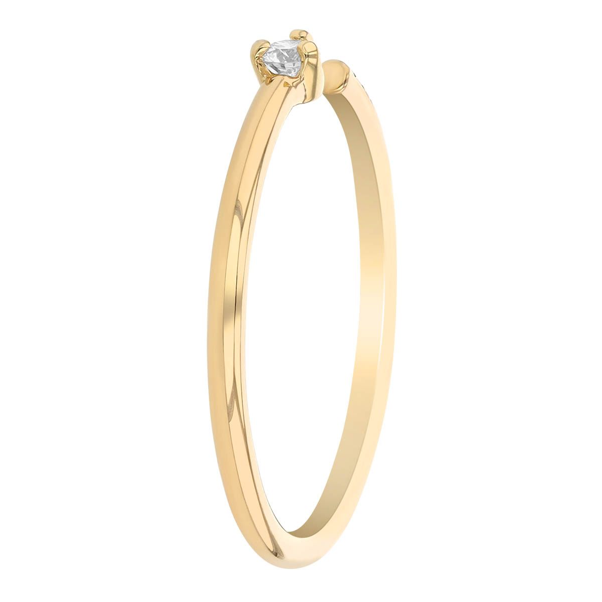 Zoe Chicco Prong & Pave Diamond Open Ring in Yellow Gold