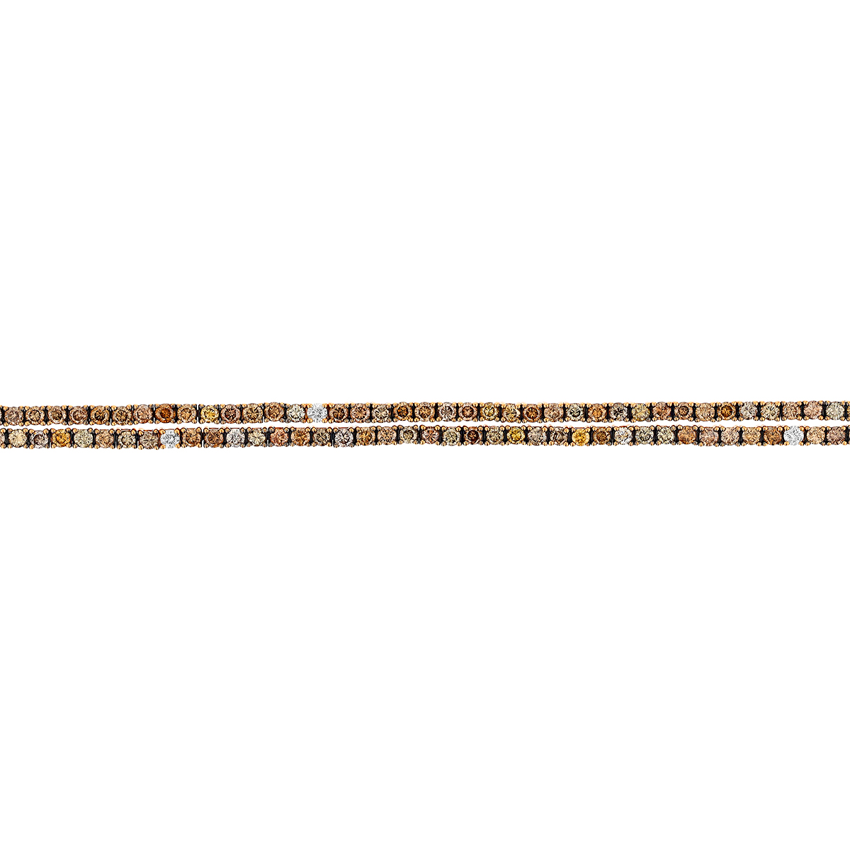 Brown Diamond 2 Row Tennis Bracelet in Rose Gold