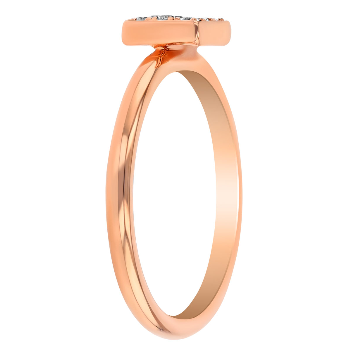 Diamond 9 Stone Square Ring in Rose Gold