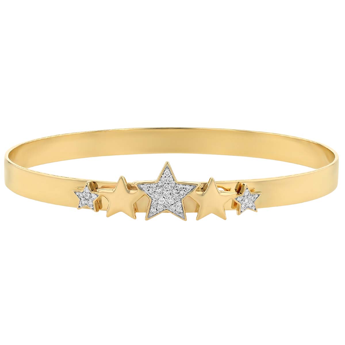 Phillips House Love Always Diamond Star Bangle Bracelet in Yellow Gold, 8