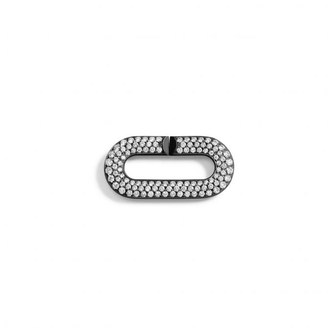 Vhernier Mon Jeu Diamond Pavé Link in Black Titanium