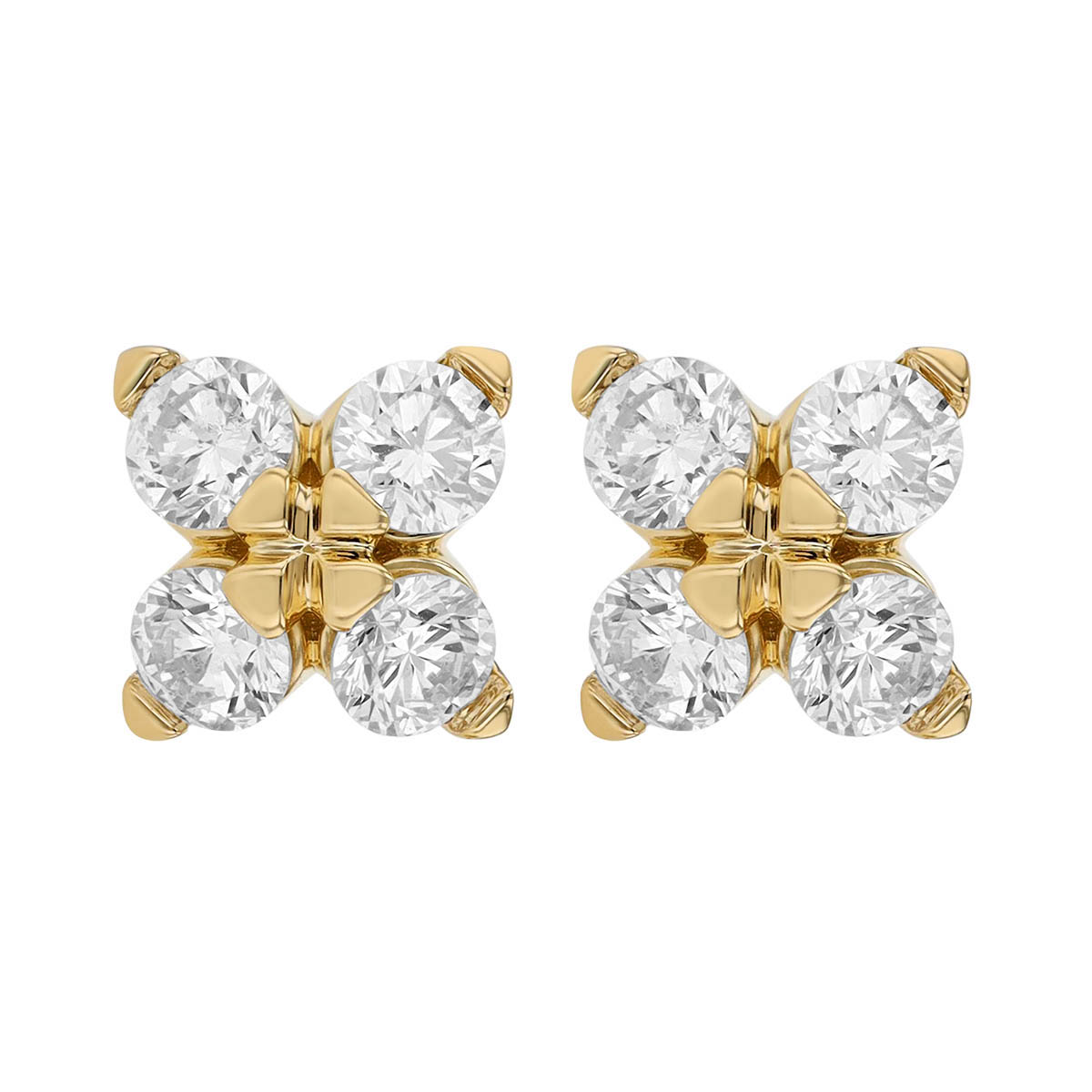 Roberto Coin Love in Verona Flower Stud Earrings in Yellow Gold
