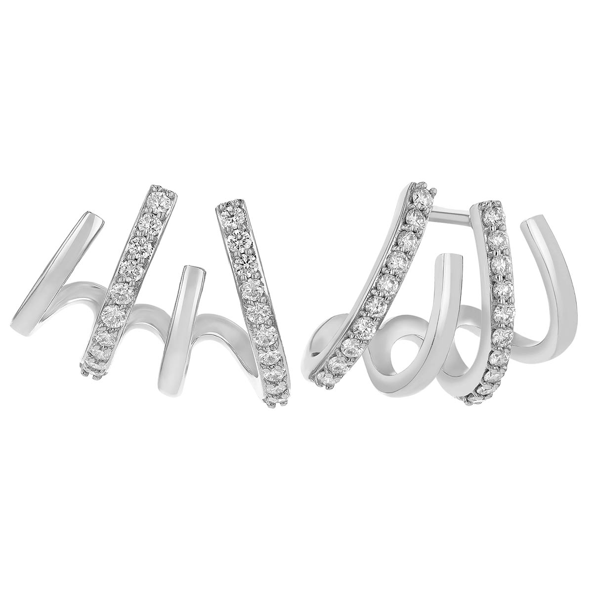 Roberto Coin Diamond Multi Huggie Hoop Earrings in White Gold