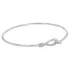 Diamond Cypress Bangle Bracelet in White Gold