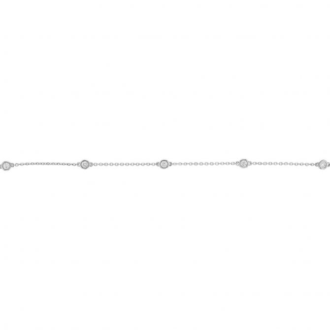 Borsheims Signature Collection Lab-Grown Diamond 5 Station Bracelet in White Gold, 0.25 cttw, 7"