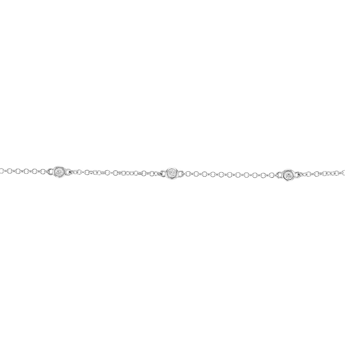 Borsheims Signature Collection Diamond 5 Station Bracelet in 14K Gold, 0.14 cttw, 7