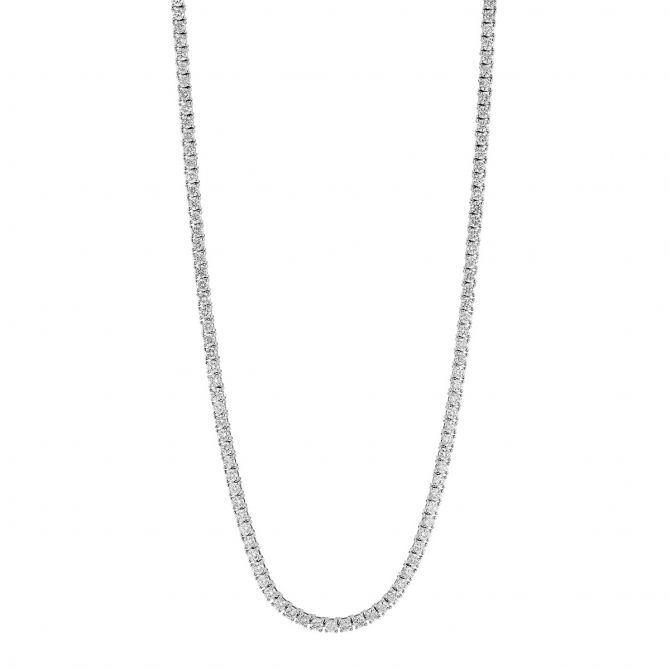 Borsheims Signature Collection Diamond Tennis Necklace Necklace in White Gold, 8.00 cttw, 17"