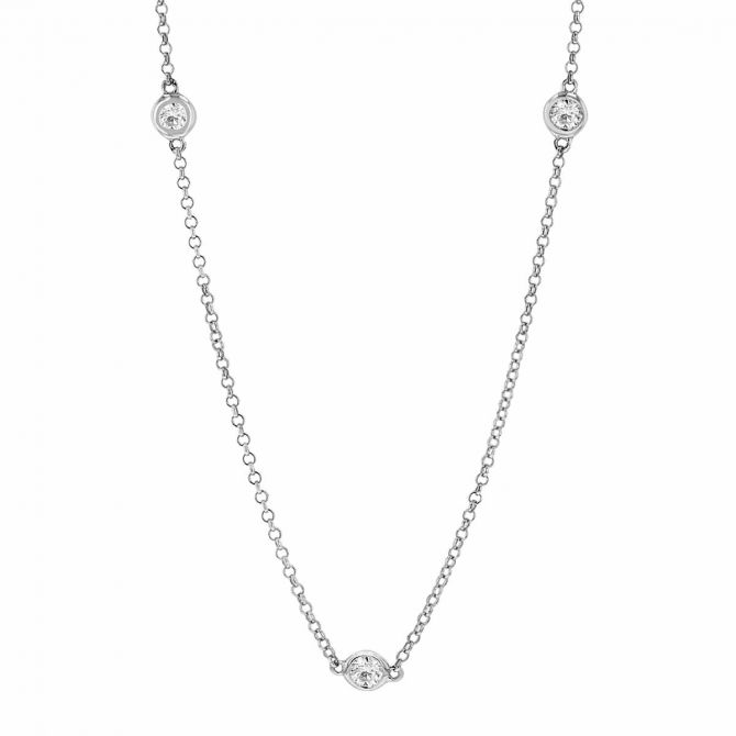 Borsheims Signature Collection Diamond 5 Station Necklace in