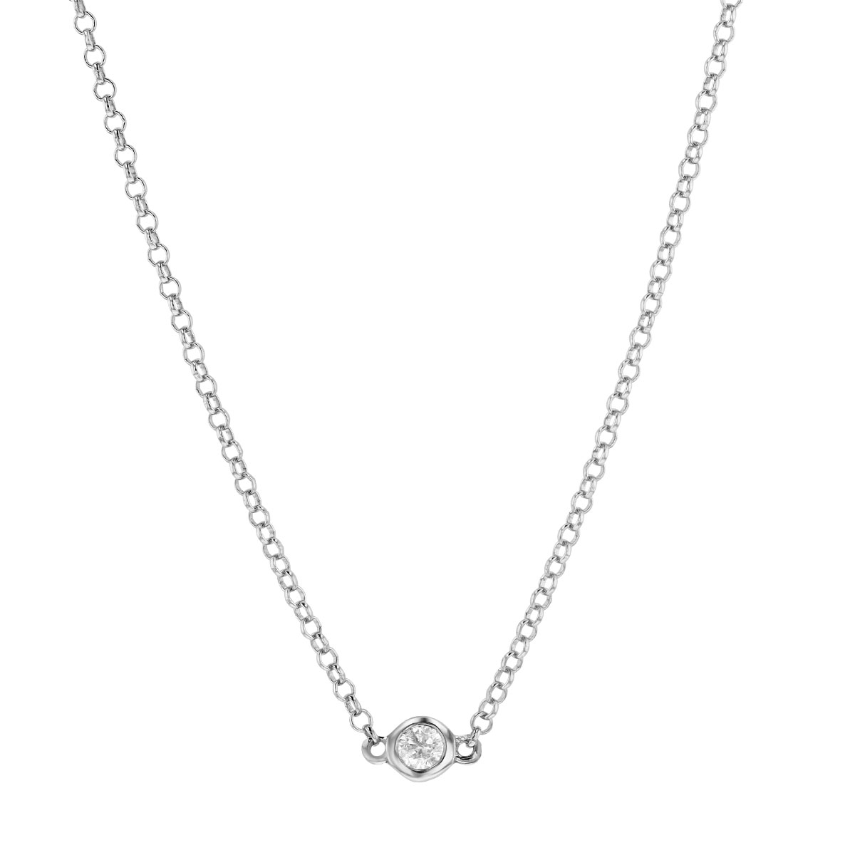 Borsheims Signature Collection Diamond 3 Station Necklace in White Gold, 0.24 cttw, 18