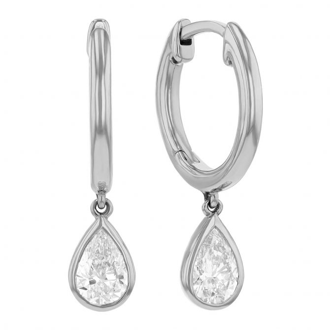 Diamond bezel drop earrings hotsell