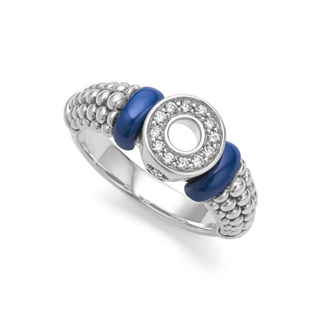 LAGOS Blue Caviar Diamond Circle Caviar Ring, Size 7