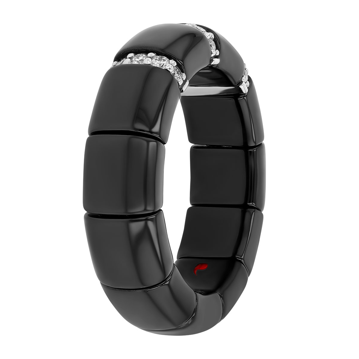 Demeglio Pura Diamond Station Black Ceramic Stretch Ring