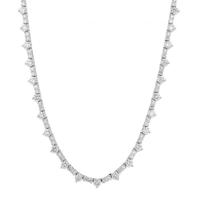 Borsheims Signature Collection Lab-Grown Diamond Collar Necklace in White Gold, 9.79 cttw, 17"