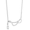 Emerald Cut Diamond Draped Bar Necklace in White Gold, 18"