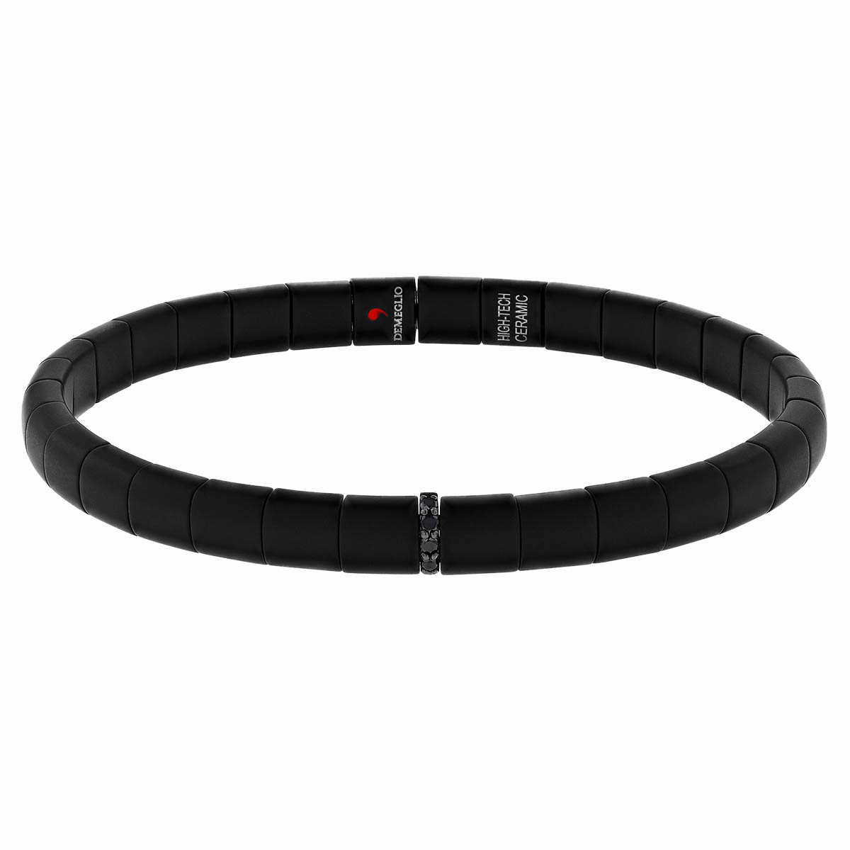 Roberto Demeglio Pura Black Diamond Single Station & Black Ceramic Stretch Bracelet