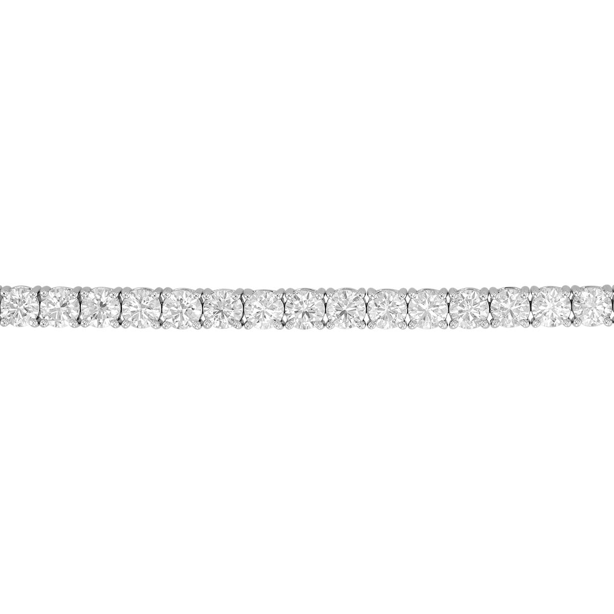 Borsheims Signature Collection Round Diamond 4 Prong Tennis Bracelet in White Gold, 12.80 cttw, 7.5