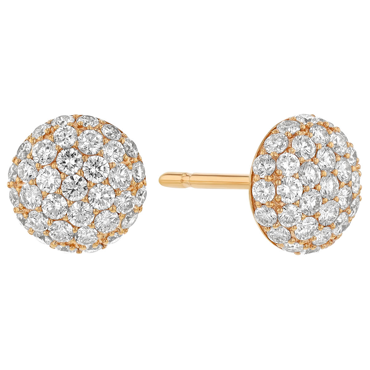 Roberto Coin Diamond Pavé Dome Stud Earrings in Rose Gold