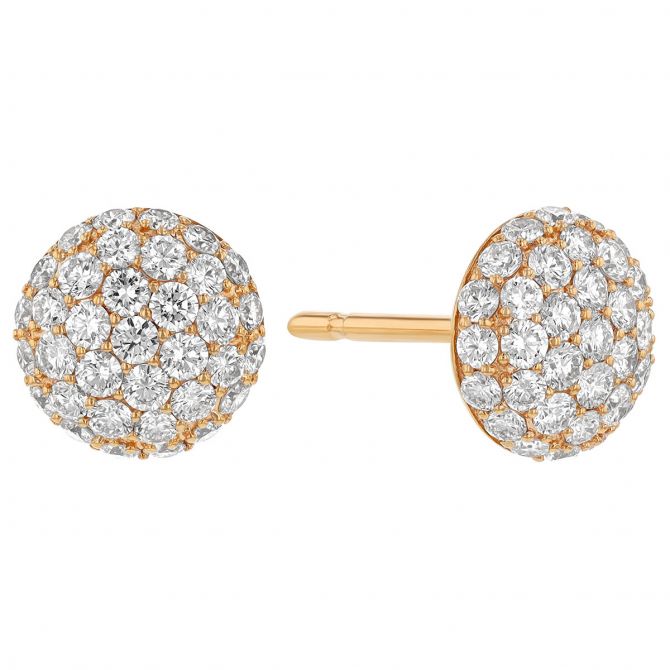 Roberto Coin Diamond Pavé Dome Stud Earrings in Rose Gold