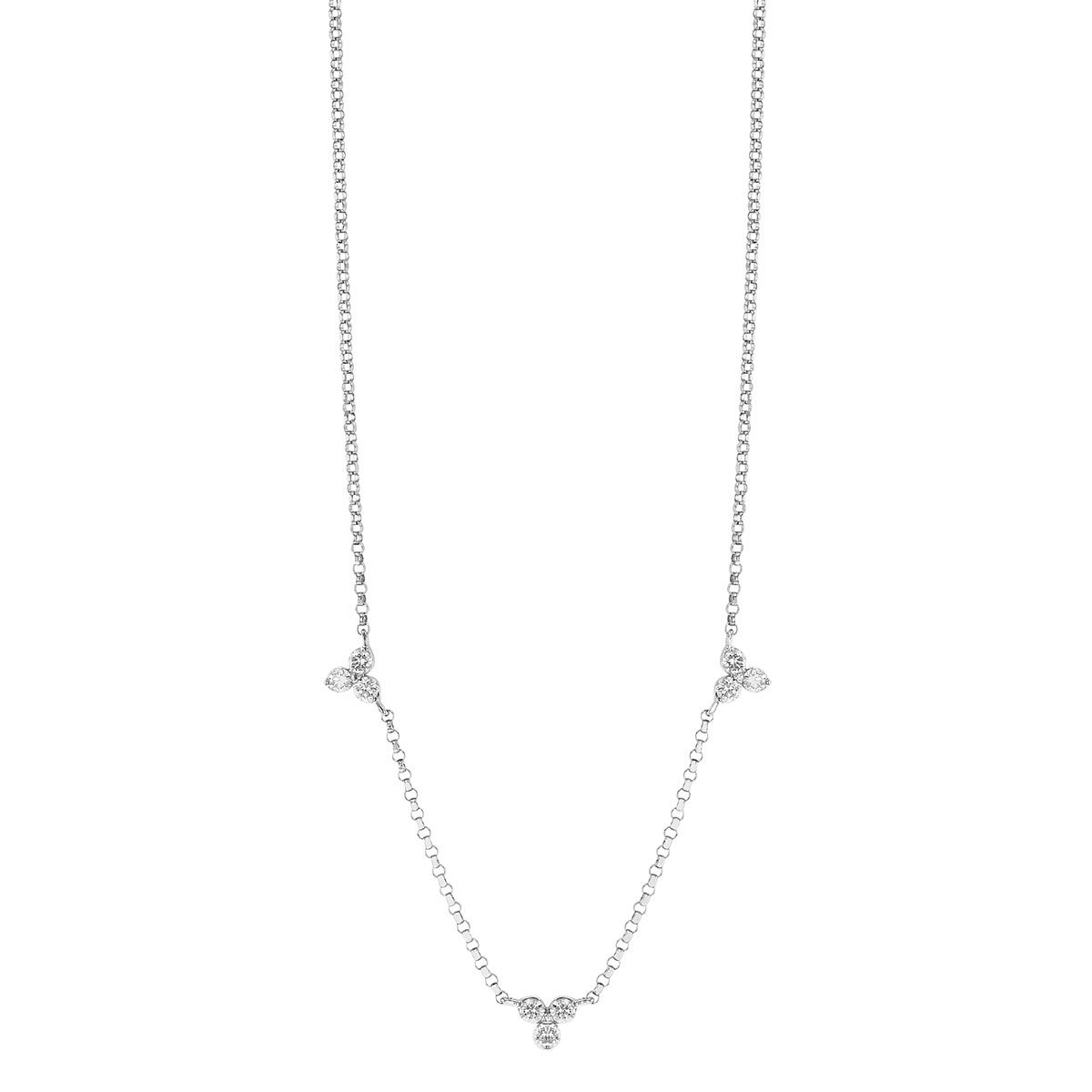 Roberto Coin Love by the Yard Diamond Trio Station Necklace in White ...