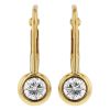 Roberto Coin Diamond Bezel Drop Leverback Earrings in Yellow Gold