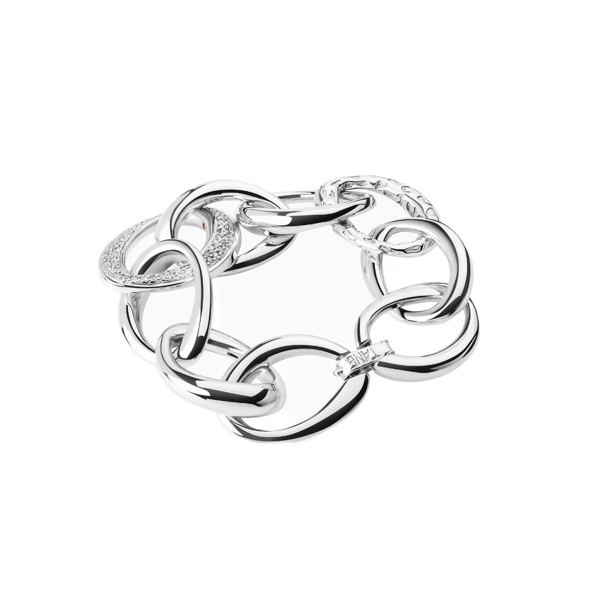 TANE Mexico 1942 Jaguar Lab-Grown Diamond Link Bracelet in Sterling Silver, 7.4