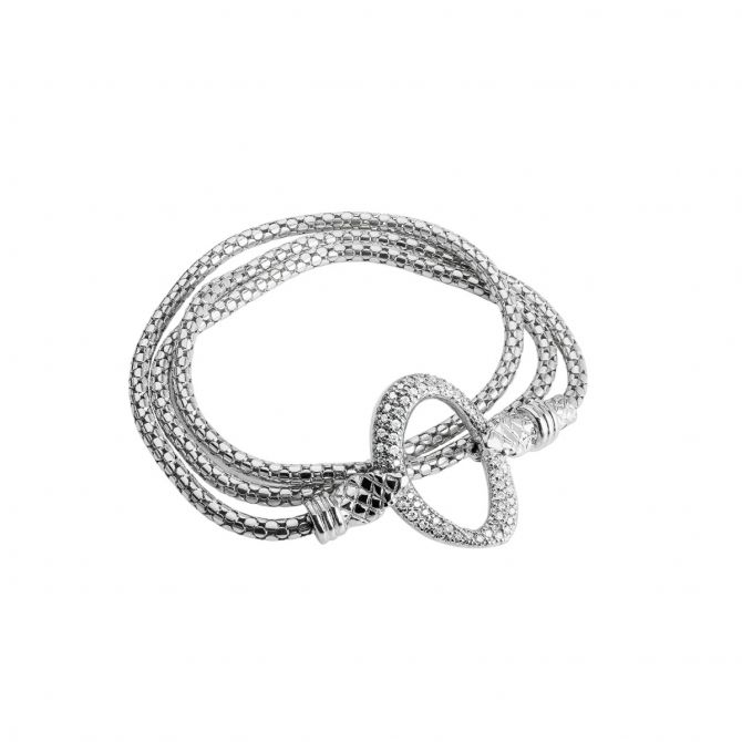 TANE Mexico 1942 Animales Lab-Grown Diamond Snake Wrap Bracelet in Sterling Silver