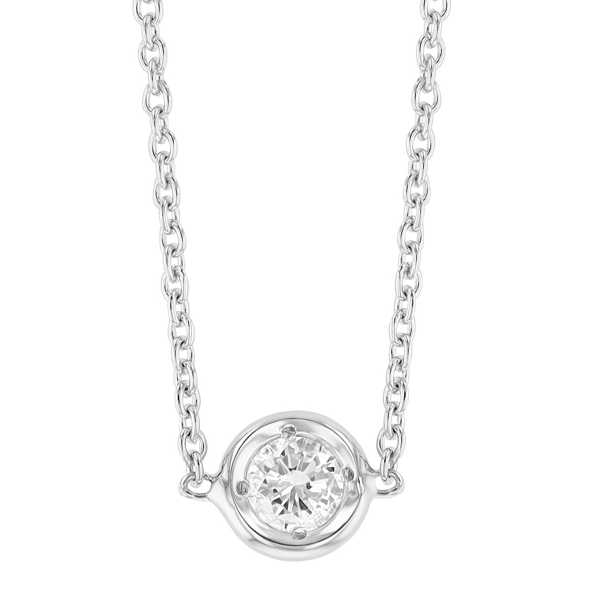 Roberto Coin Diamonds by the Inch Single Station Necklace in White Gold, 18