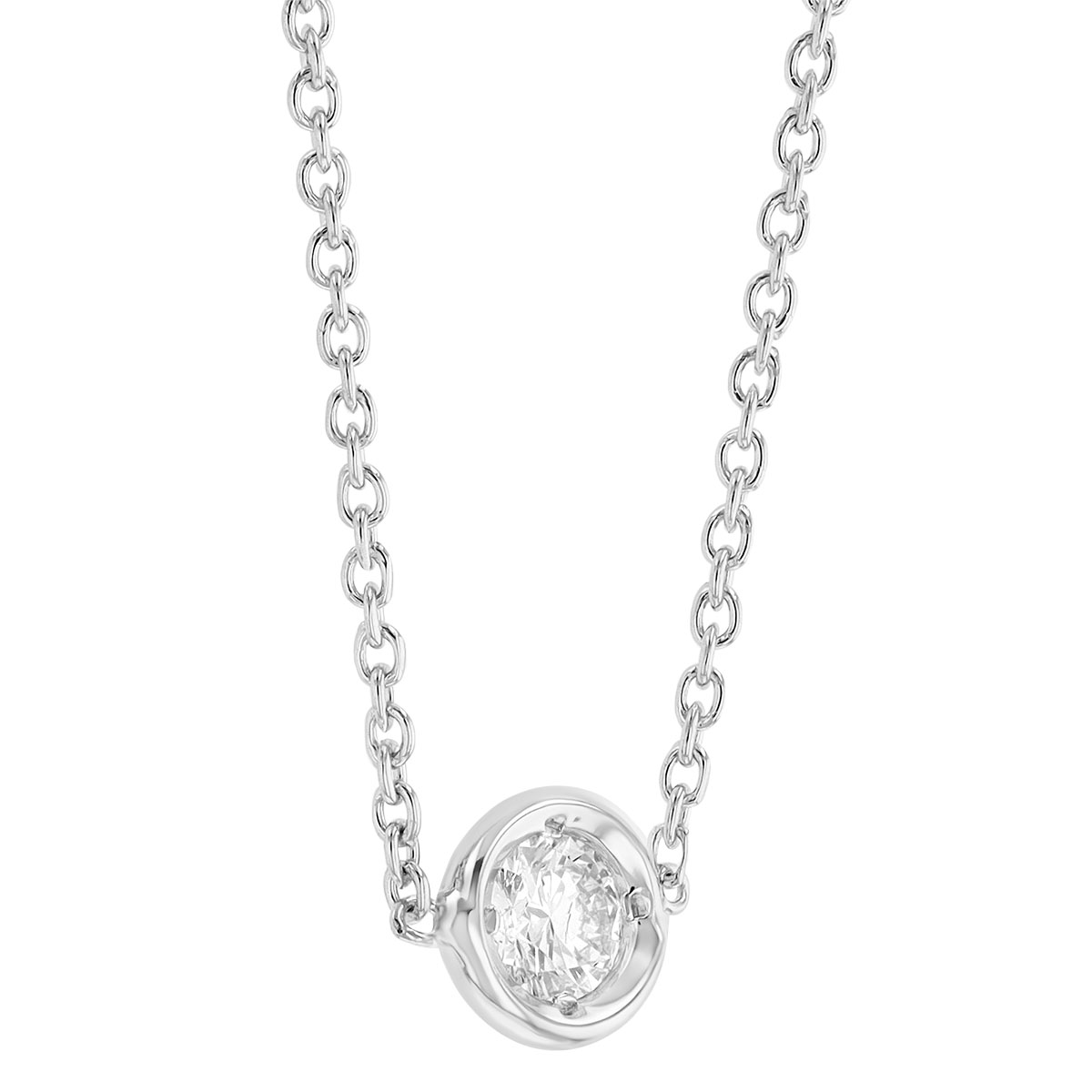 Roberto Coin Diamonds by the Inch Single Station Necklace in White Gold, 18