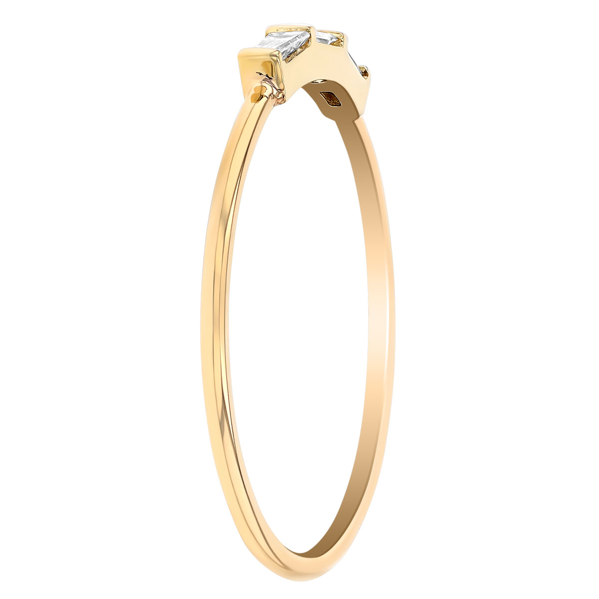 Zoe Chicco Baguette Diamond Trio Stacking Ring in Yellow Gold