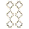 Diamond Triple Clover Dangle Earrings in White & Yellow Gold