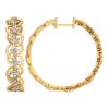 Diamond Cluster Ribbon Hoop Earrings in Yellow Gold