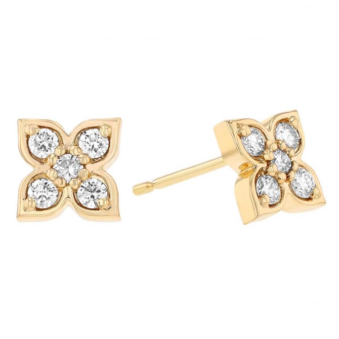 Flower Earring Tops | Small earrings gold, Pretty rings simple, Gold jewels  design