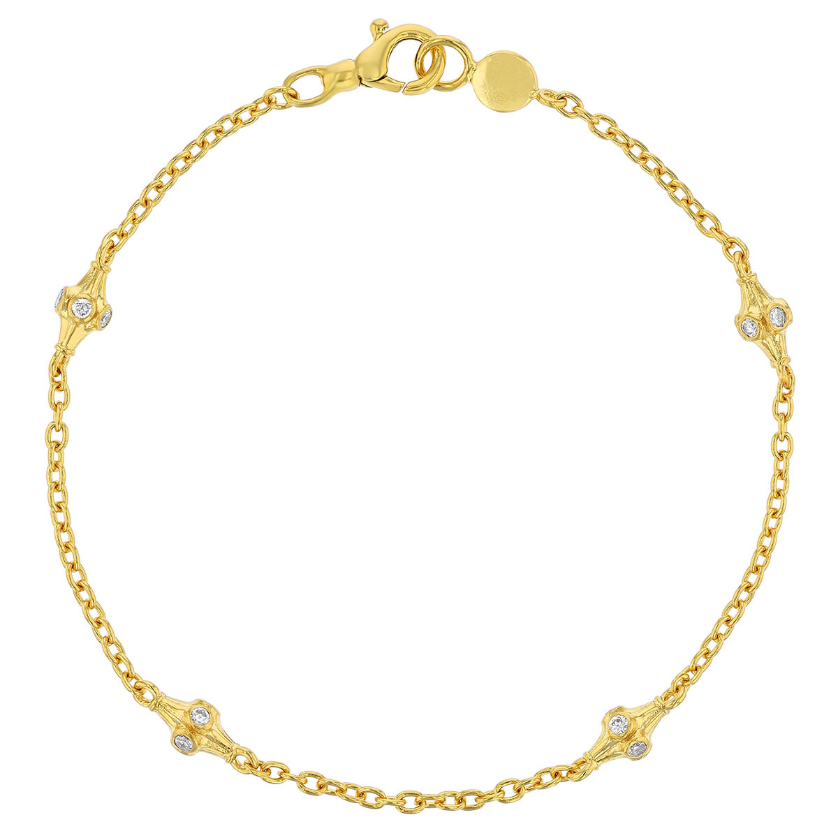 Gurhan Spell Diamond Station Bracelet in Yellow Gold, 7