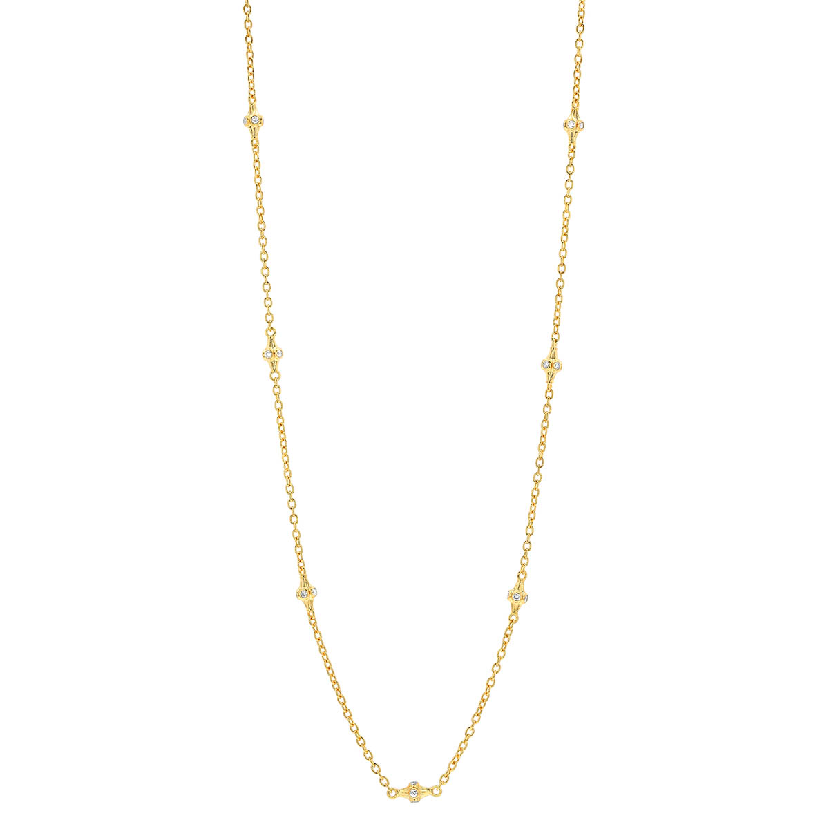 Gurhan Spell Diamond Station Necklace in Yellow Gold, 18