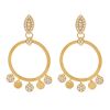 Marika Diamond Pavé Circle Dangle Fringe Earrings in Yellow Gold
