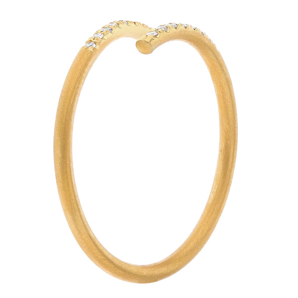 Marika Yellow Gold Hug Bypass Ring with Diamonds