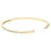 Princess Cut Diamond Channel Set Bangle Bracelet in Yellow Gold