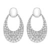 Diamond Pavé Teardrop Shaped Dangle Earrings in White Gold