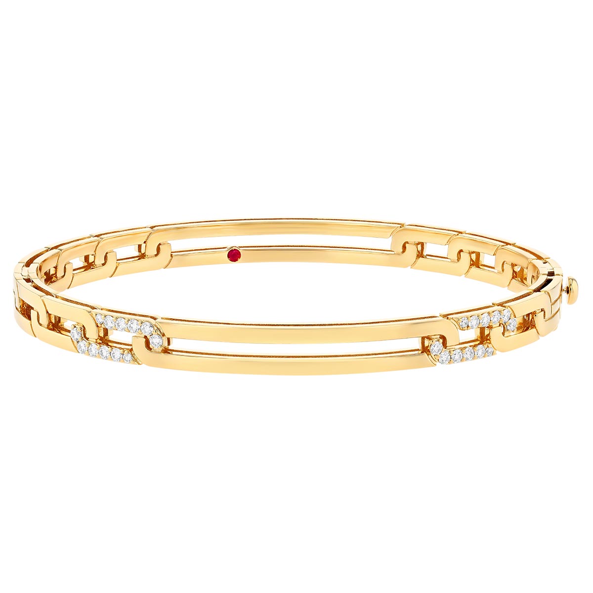 Navarra Diamond Accent & Extended Link Bangle Bracelet in Yellow 