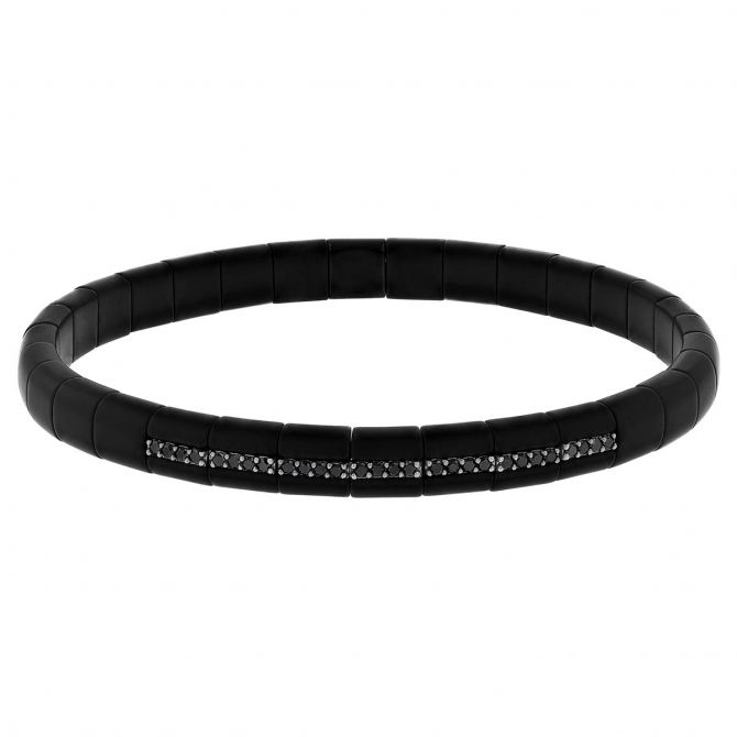 It's a stretch black cheap bracelet