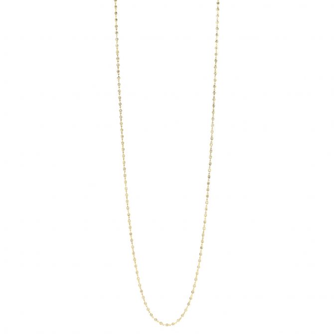 Diamond Bezel Set Station Strand Necklace in Yellow Gold, 36"