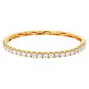 Diamond Single Row Hinged Bangle Bracelet in Yellow Gold