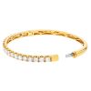 Diamond Single Row Hinged Bangle Bracelet in Yellow Gold
