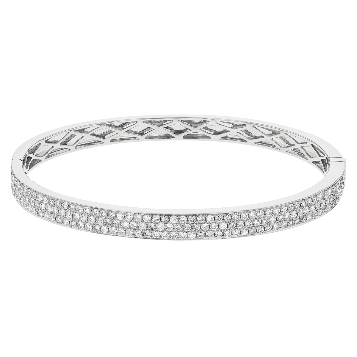 Diamond Pave Bangle in White Gold