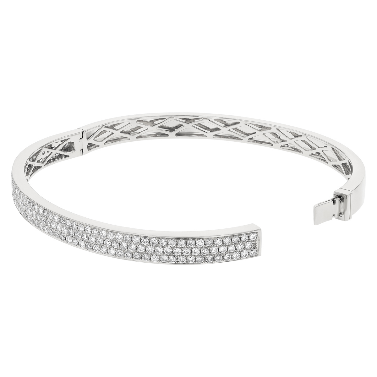 Diamond Pave Bangle in White Gold