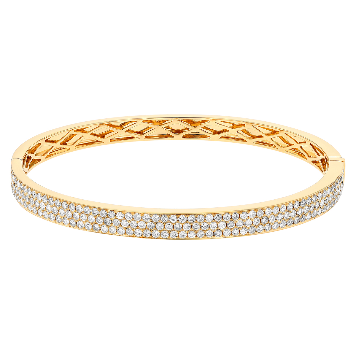 Diamond Pave Bangle in Yellow Gold