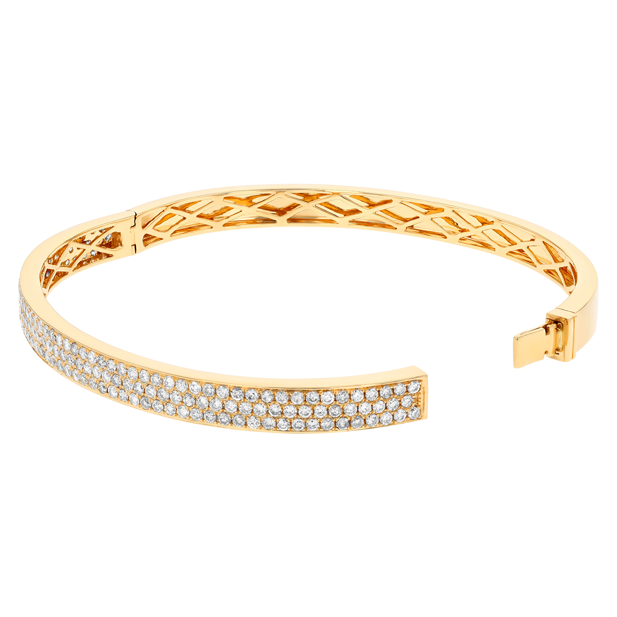 Diamond Pave Bangle in Yellow Gold